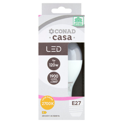 CONAD casa Led 15W 1900 Lumen E27 Luce Calda