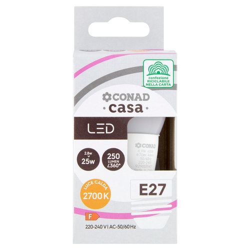 CONAD casa Led 2.8W 250 Lumen E27 Luce Calda
