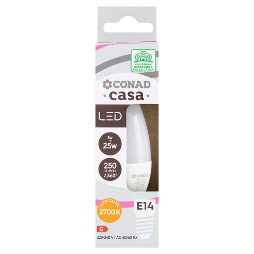 CONAD casa Led 3W 250 Lumen E14 Luce Calda