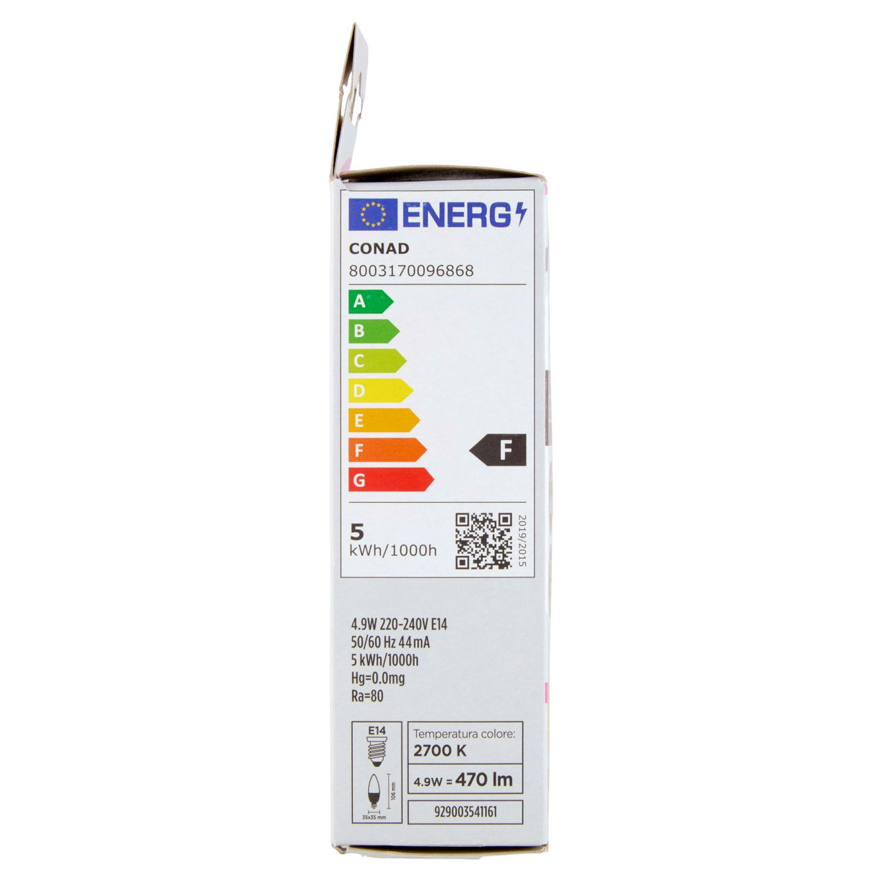 CONAD casa Led 4.9W 470 Lumen E14 Luce Calda