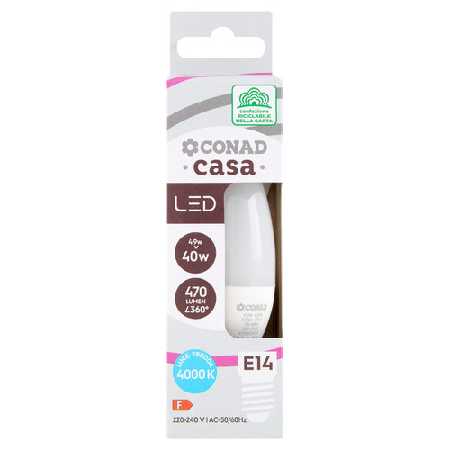 CONAD casa Led 4.9W 470 Lumen E14 Luce Fredda