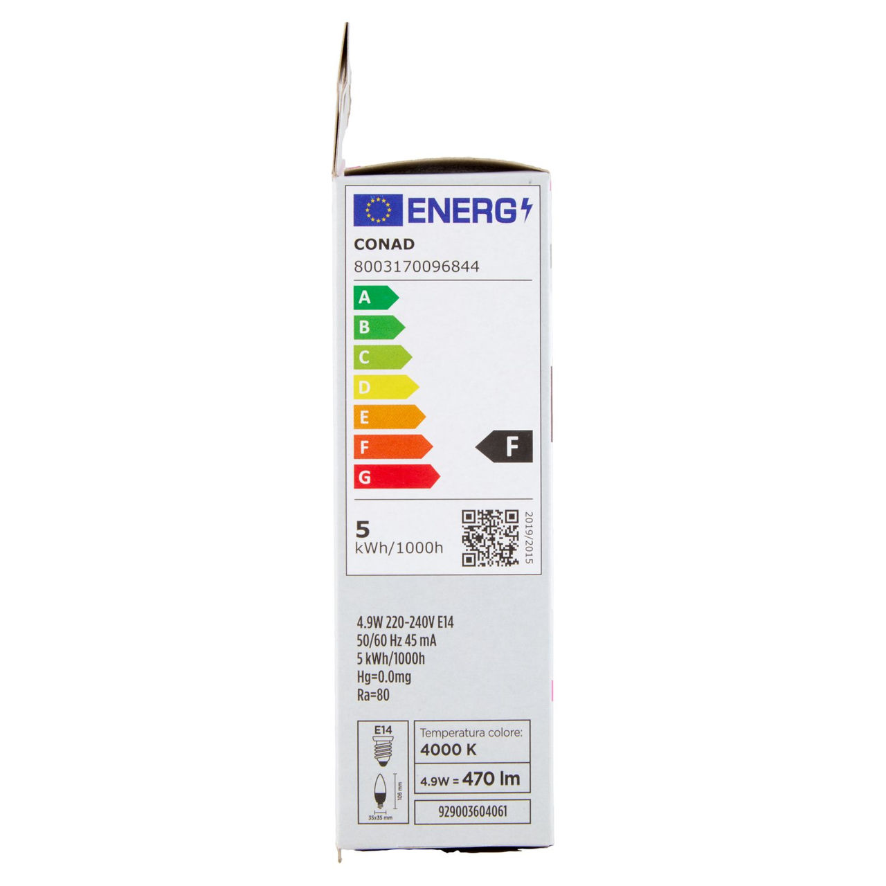 CONAD casa Led 4.9W 470 Lumen E14 Luce Fredda