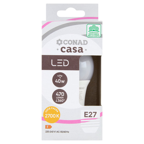 CONAD casa Led 4,9W 470 Lumen E27 Luce Calda