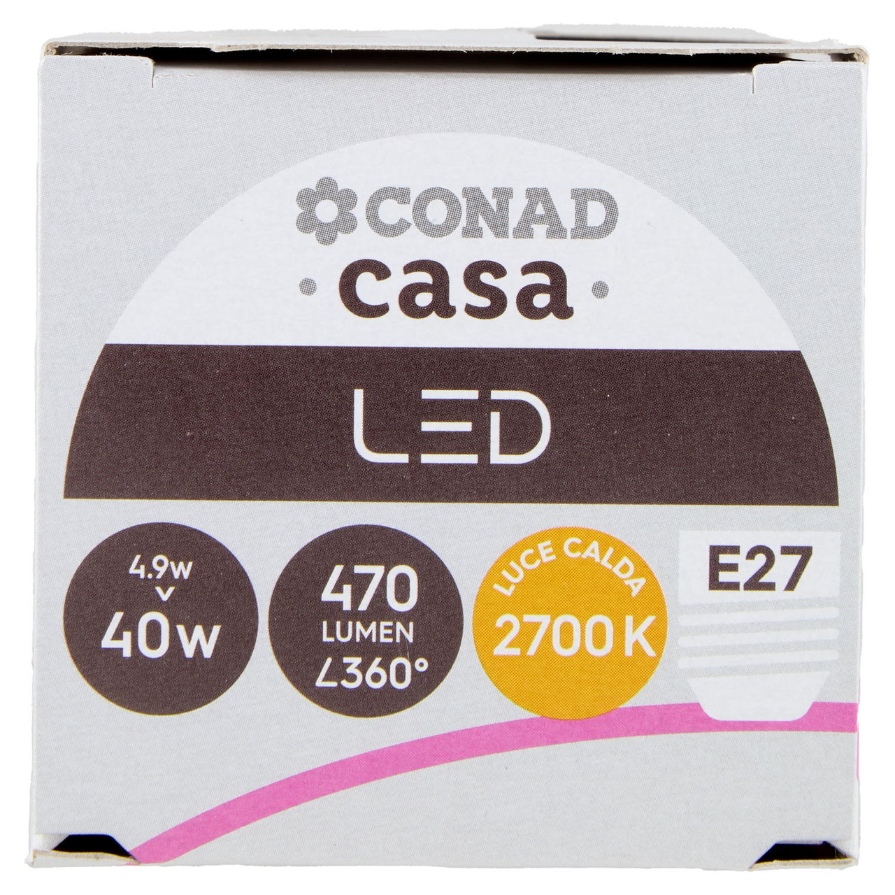 CONAD casa Led 4,9W 470 Lumen E27 Luce Calda