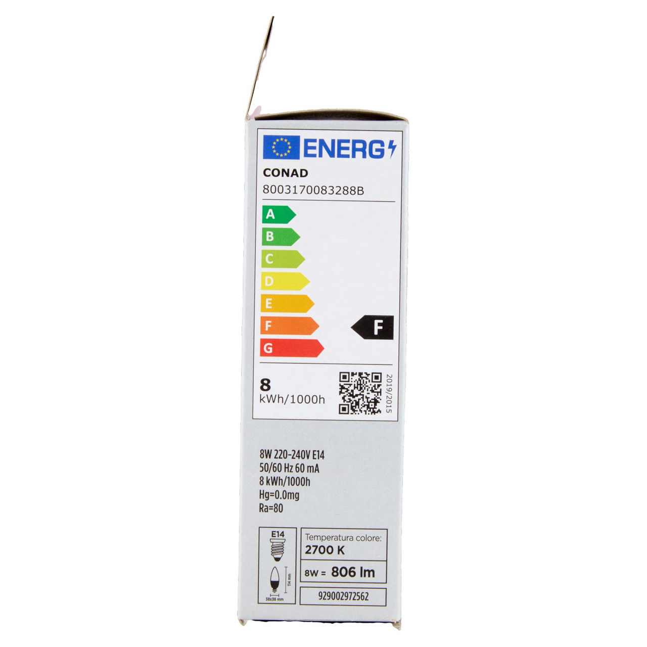 CONAD casa Led 8W 806 Lumen E14 Luce Calda
