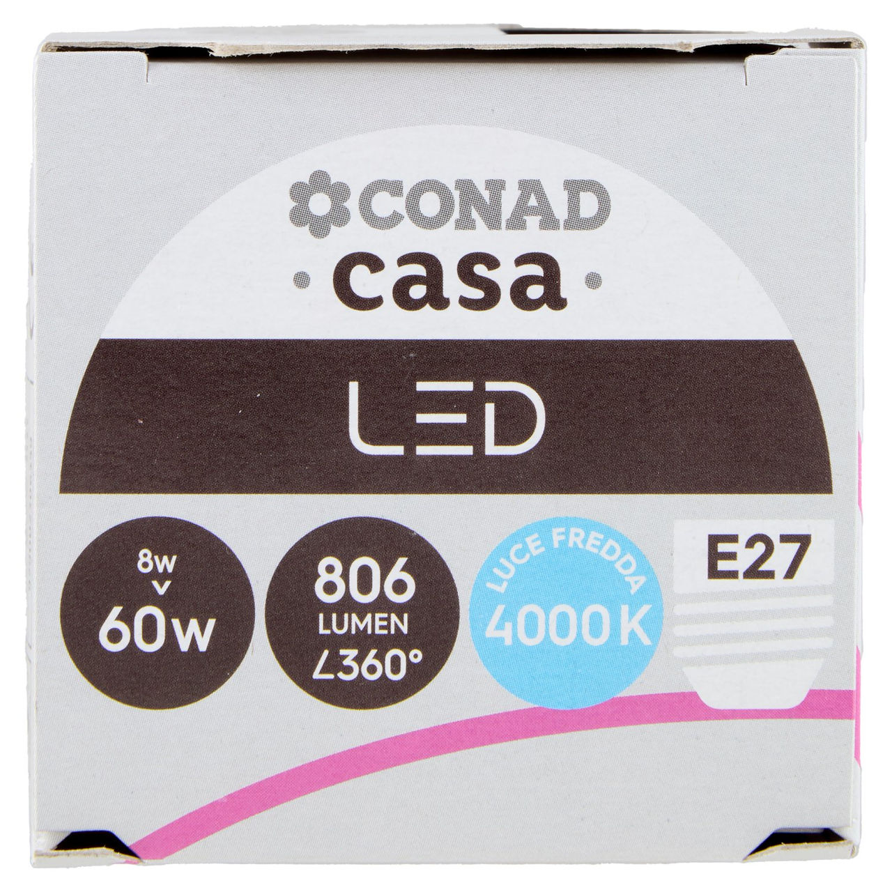 CONAD casa Led 8W 806 Lumen E27 Luce Fredda