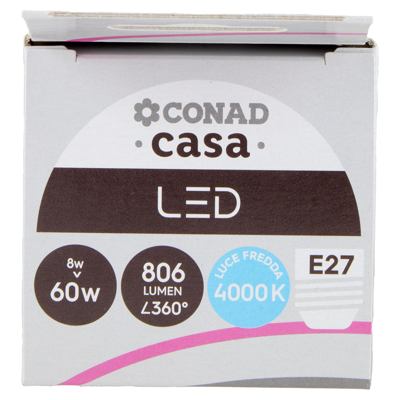 CONAD casa Led 8W 806 Lumen E27 Luce Fredda