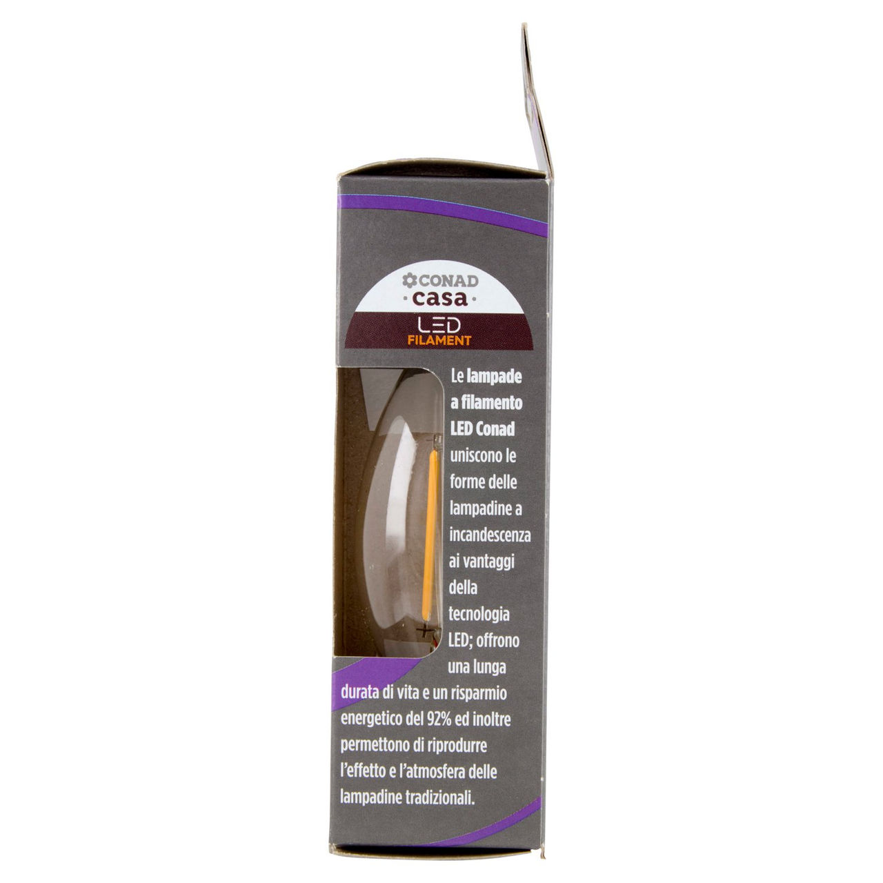 CONAD casa Led Filament 2W 250 Lumen E14 Luce Calda