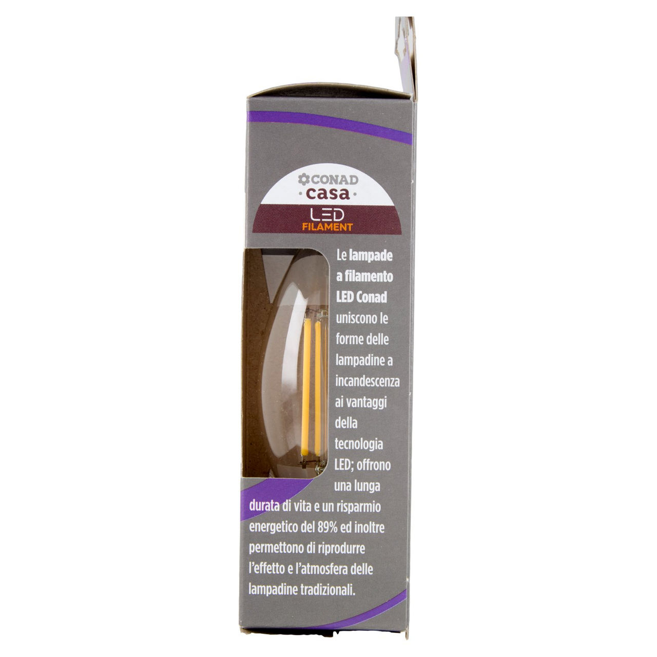 CONAD casa Led Filament 4.3W 470 Lumen E14 Luce Calda