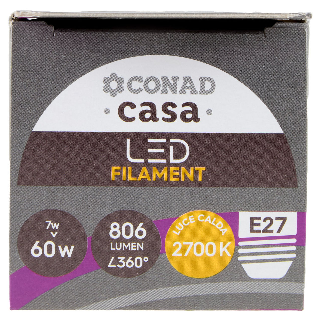 CONAD casa Led Filament 7W 806 Lumen E27 Luce Calda
