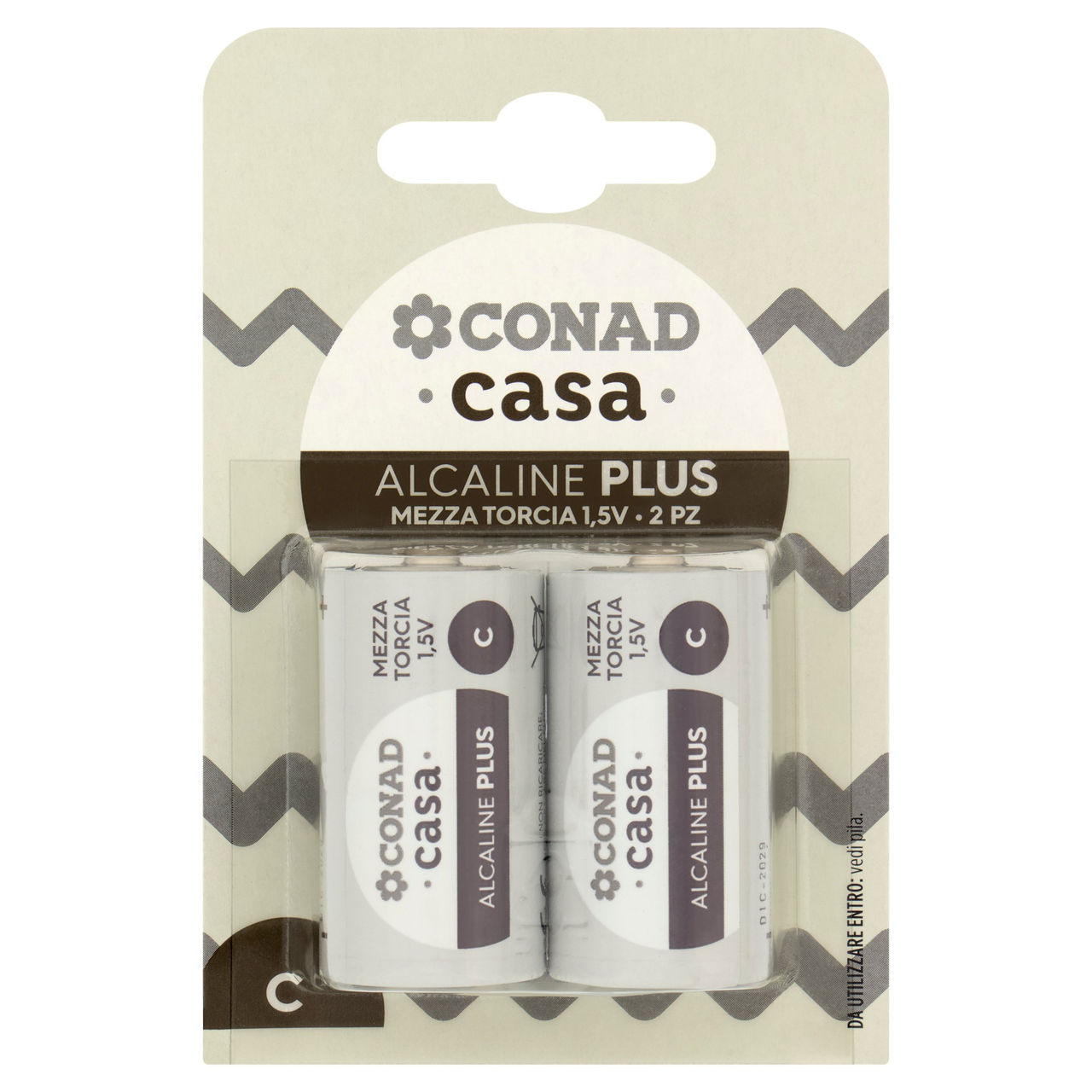 CONAD casa Pile Alcaline Plus Mezza Torcia 1,5V 2 pz