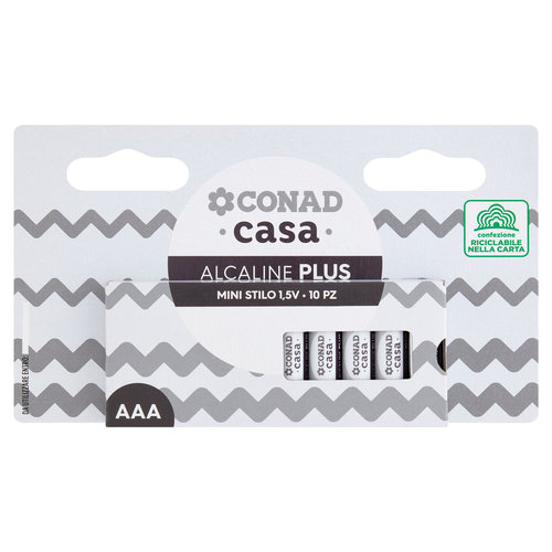 CONAD casa Pile Alcaline Plus Mini Stilo 1,5V 10 pz