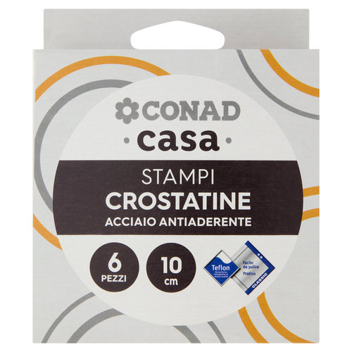 CONAD casa Stampi Crostatine Acciaio Antiaderente 10 cm 6 pz