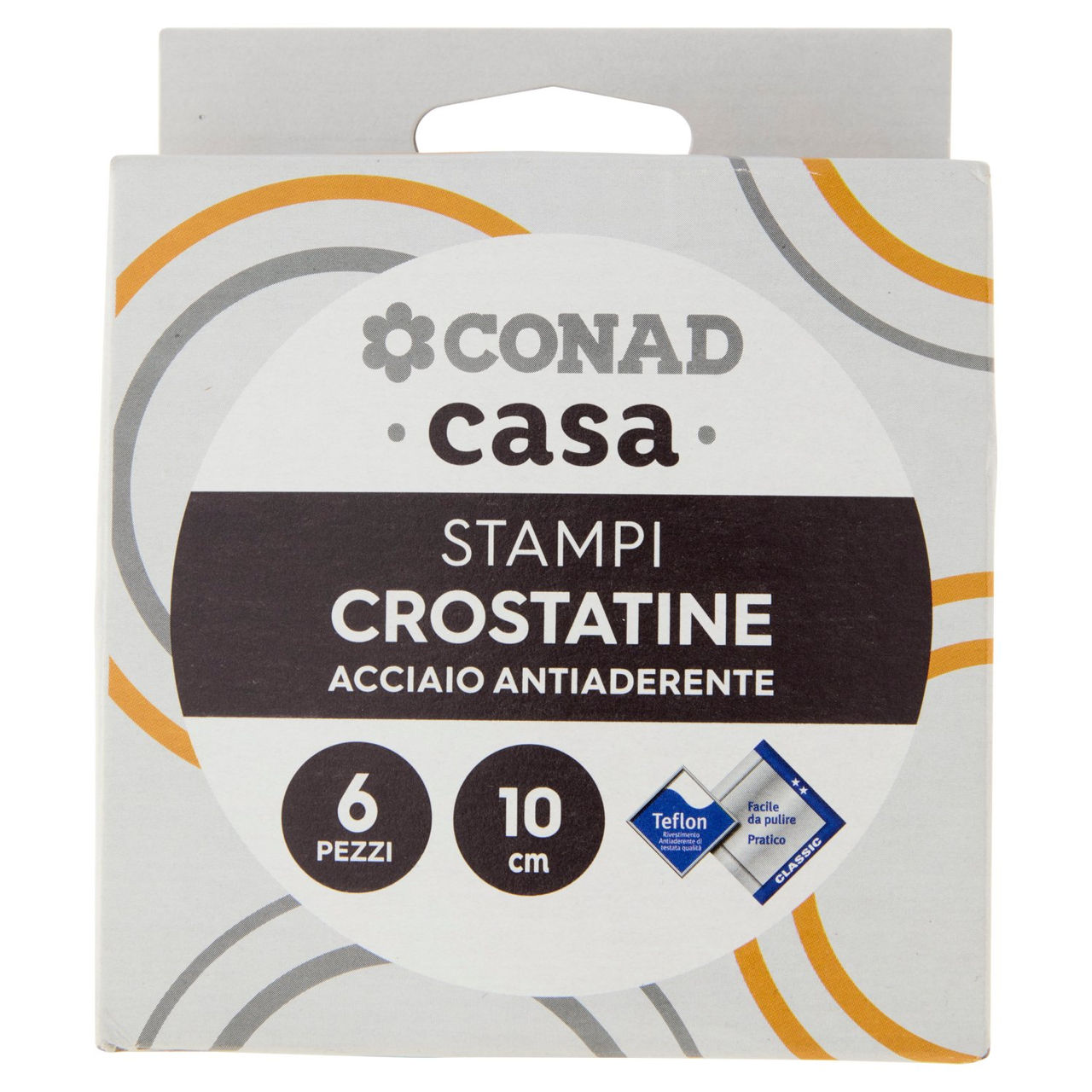 CONAD casa Stampi Crostatine Acciaio Antiaderente 10 cm 6 pz