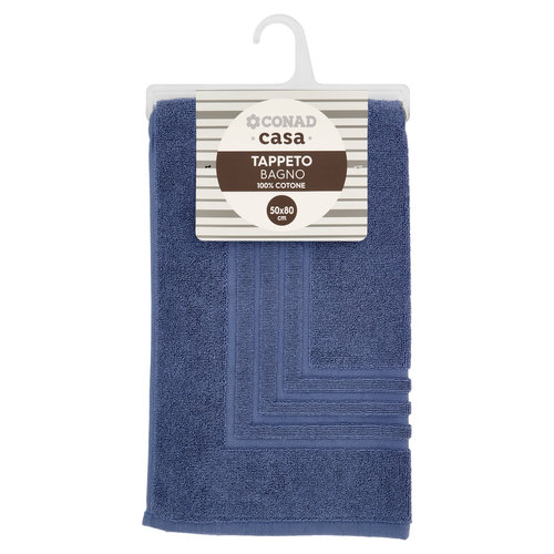 CONAD casa Tappeto Bagno 100% Cotone 50x80 cm Azzurro Polvere