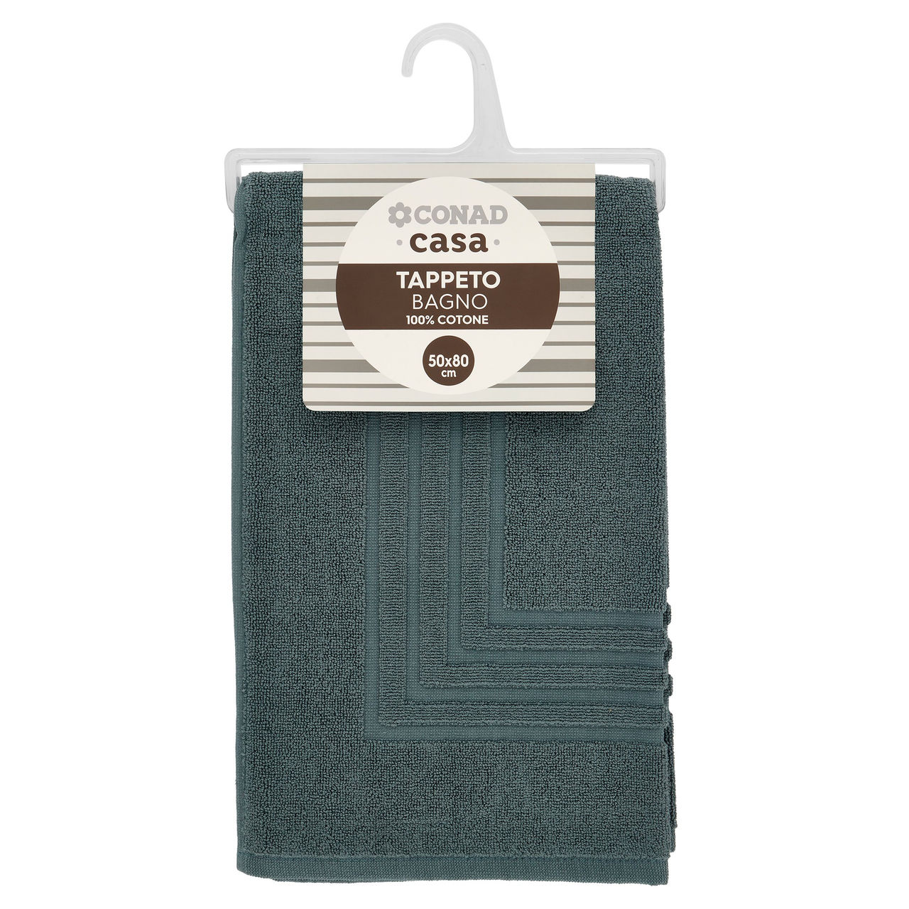 CONAD casa Tappeto Bagno 100% Cotone 50x80 cm Petrolio
