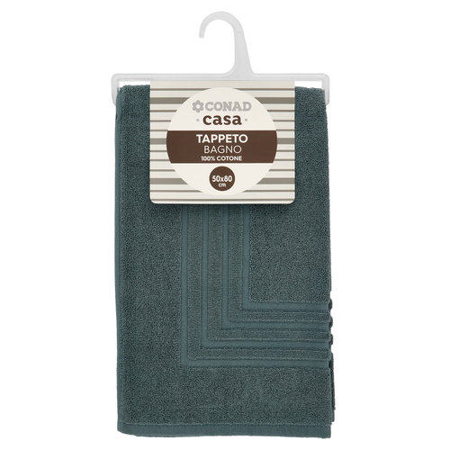CONAD casa Tappeto Bagno 100% Cotone 50x80 cm Petrolio
