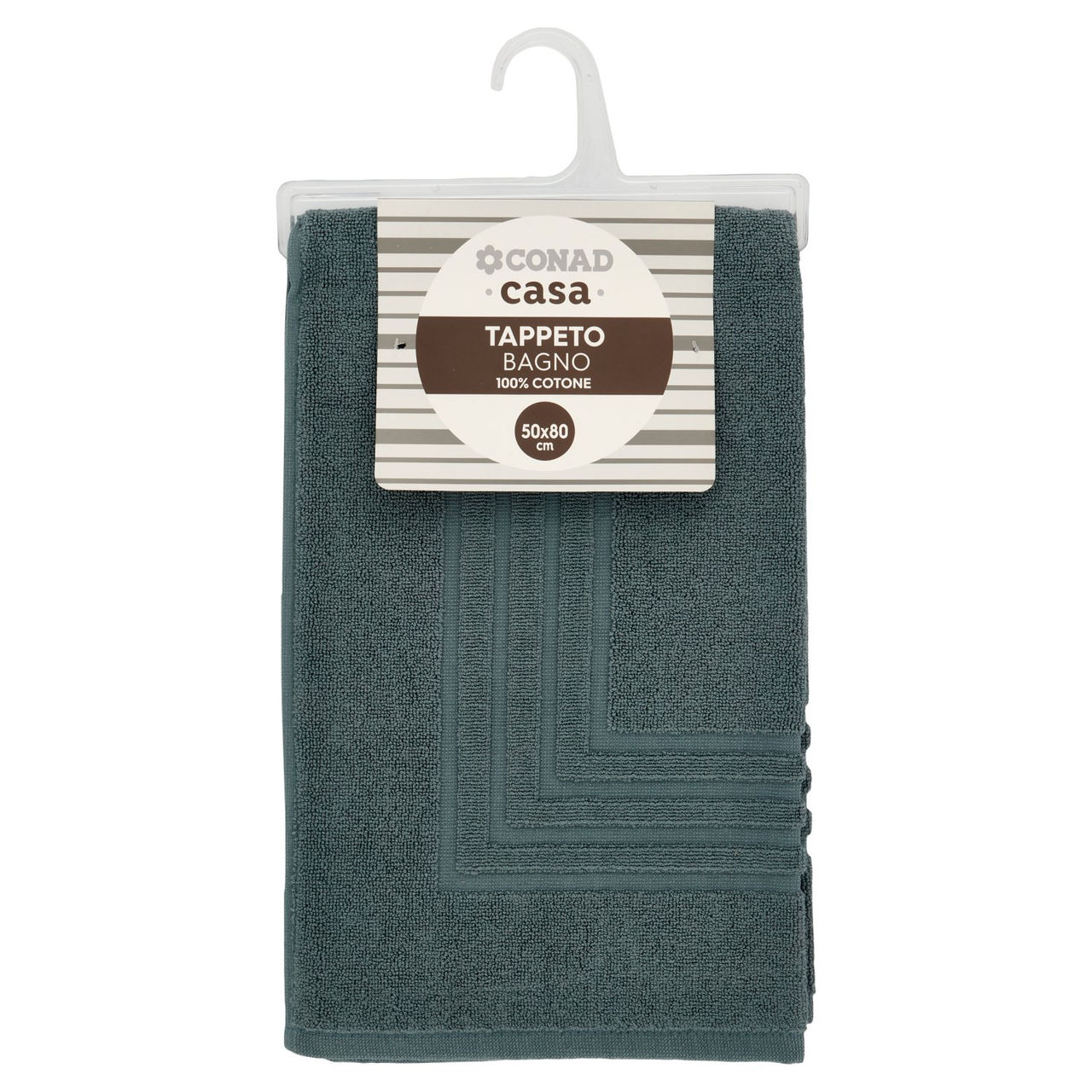 CONAD casa Tappeto Bagno 100% Cotone 50x80 cm Petrolio