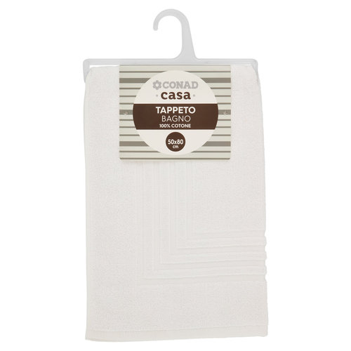 CONAD casa Tappeto Bagno100% Cotone 50x80 cm Bianco