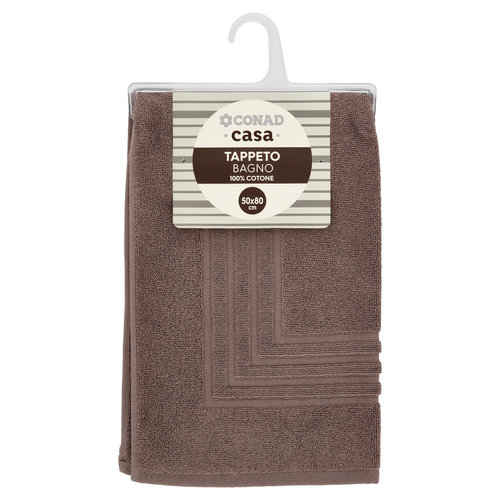 CONAD casa Tappeto Bagno100% Cotone 50x80 cm Tortora