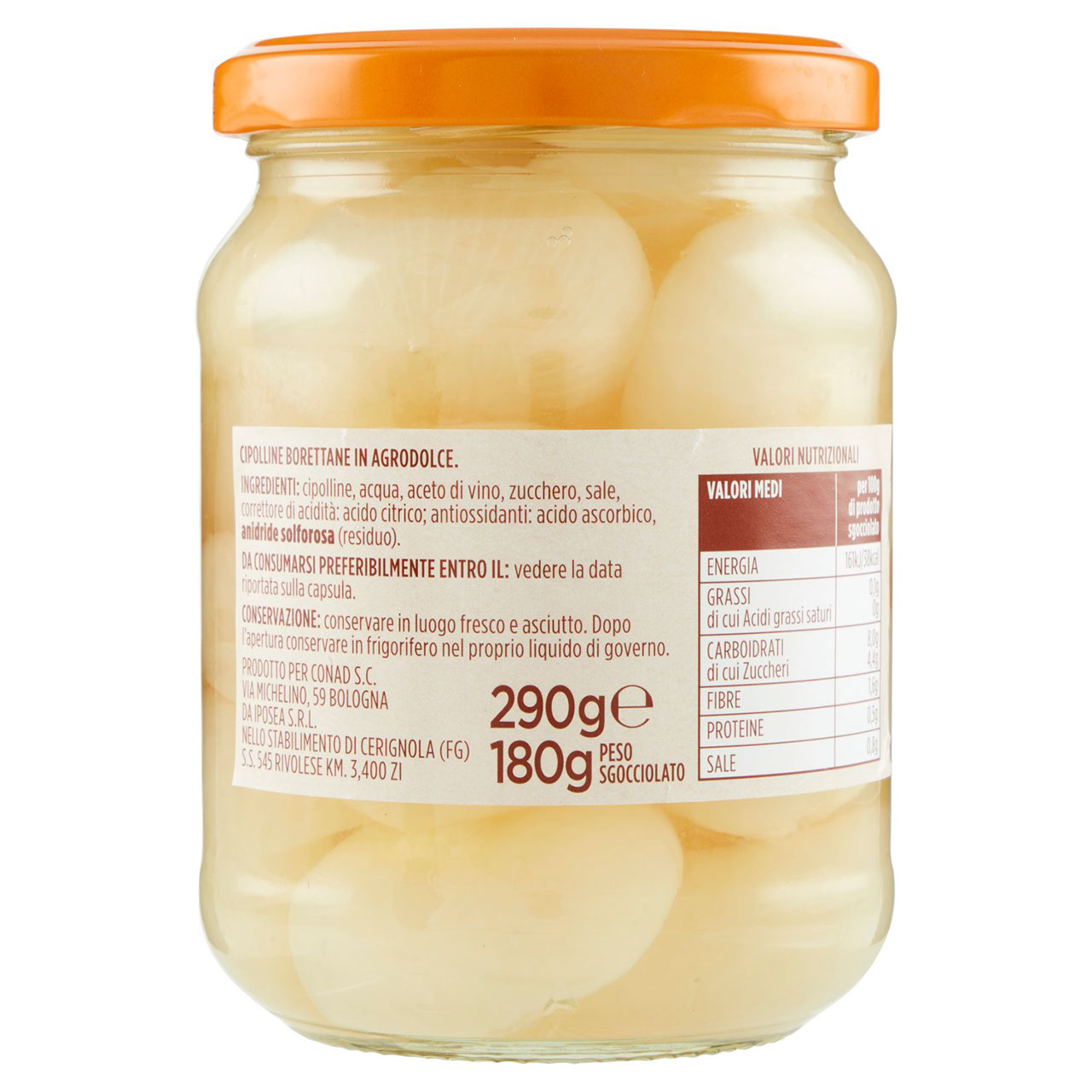 Cipolline Borettane Agrodolce 290 g Conad