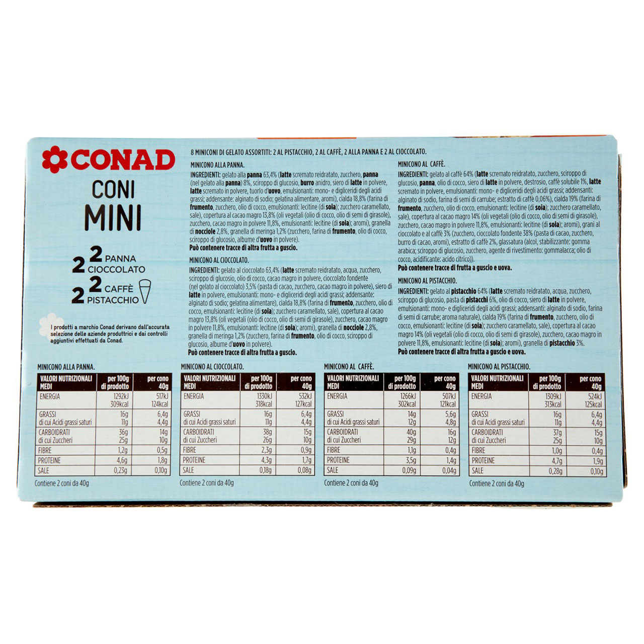 Mini Coni Gelato 8 Pezzi 320g Conad online