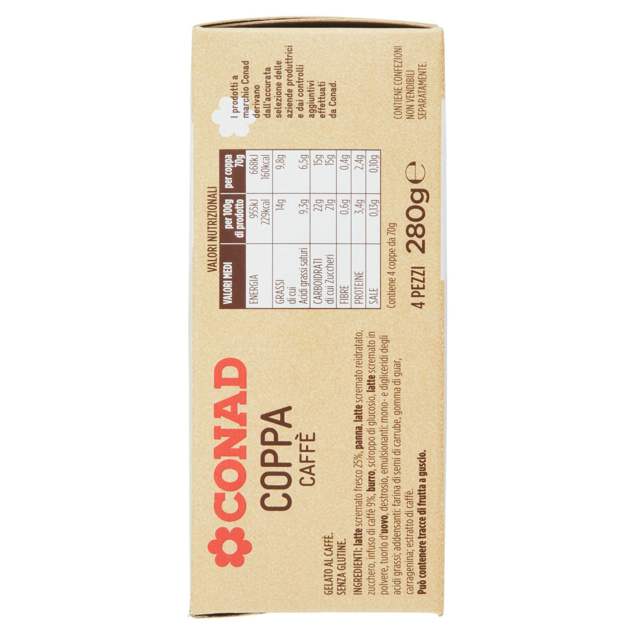 Coppa Caffè 4 x 70 g Conad in vendita online