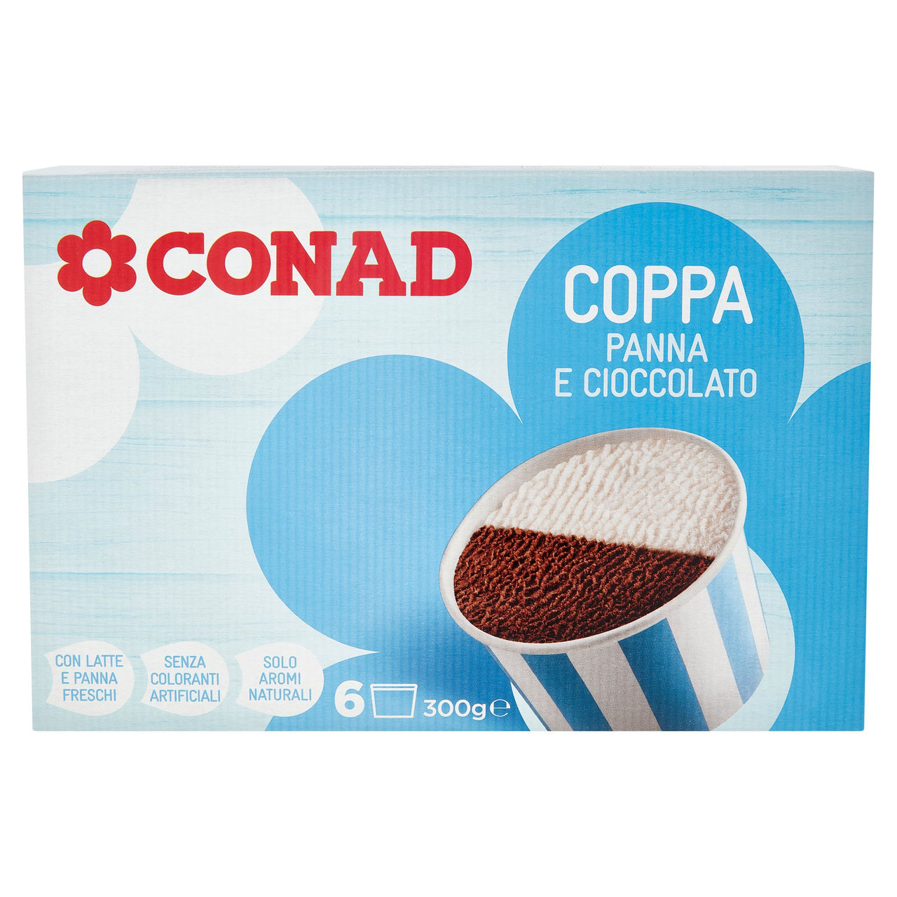 Coppa Panna e Cioccolato 6 Pezzi 300 g Conad