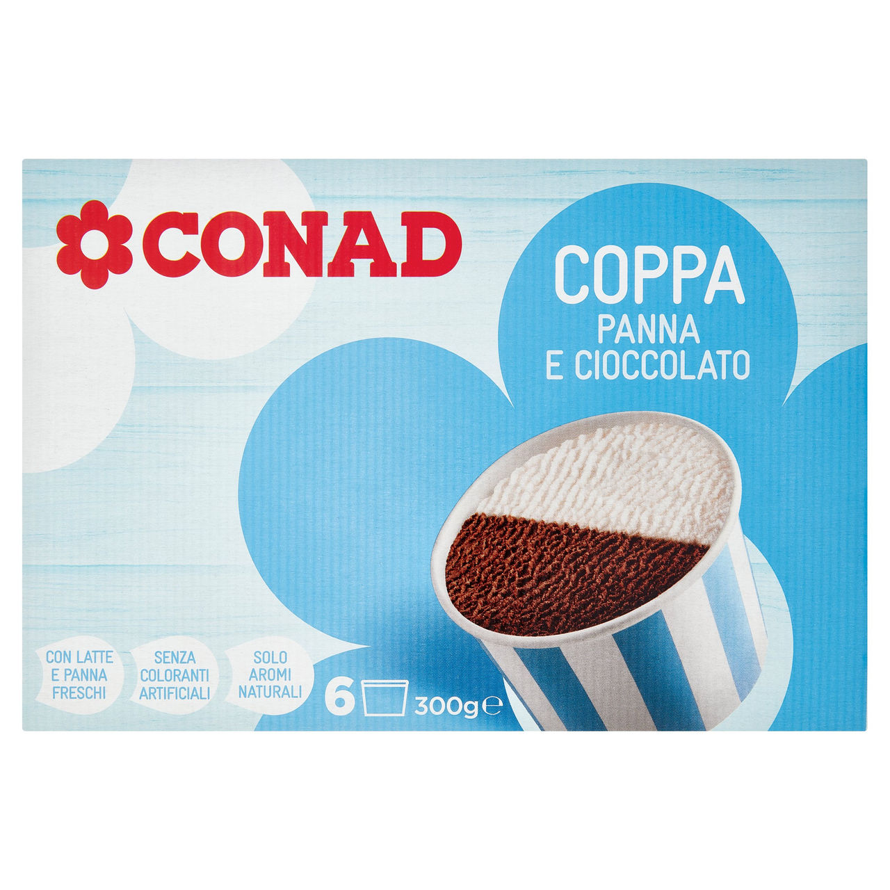 Coppa Panna e Cioccolato 6 Pezzi 300 g Conad