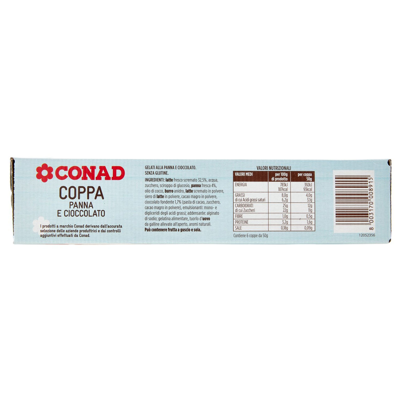 Coppa Panna e Cioccolato 6 Pezzi 300 g Conad