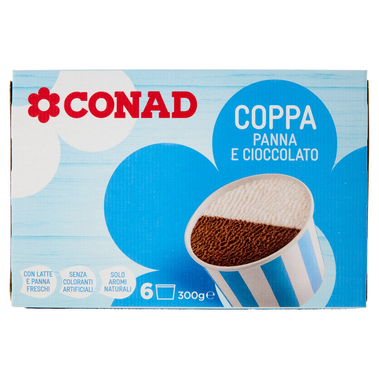 Coppa Panna e Cioccolato 6 Pezzi 300 g Conad