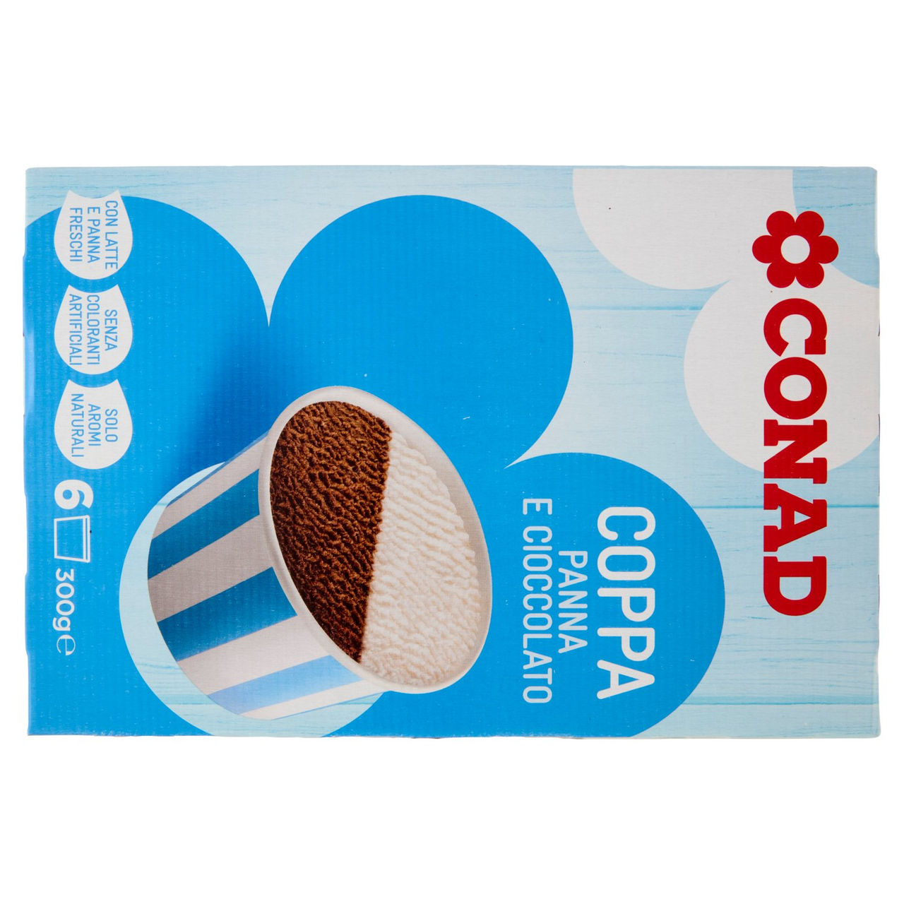 Coppa Panna e Cioccolato 6 Pezzi 300 g Conad