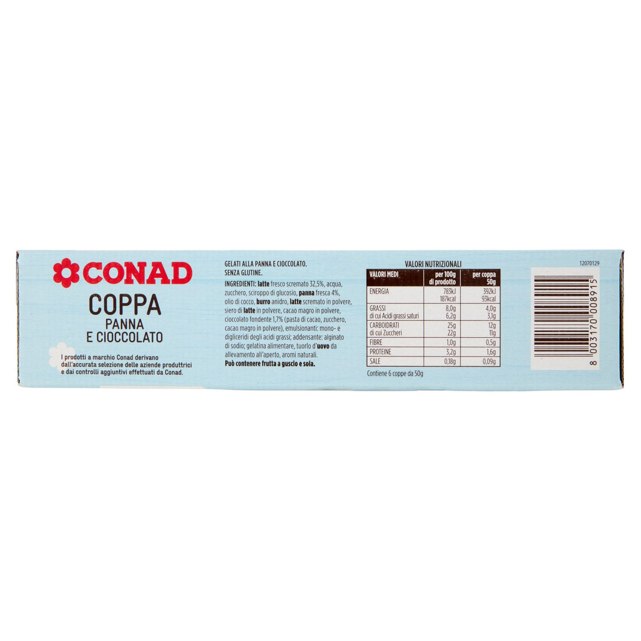 Coppa Panna e Cioccolato 6 Pezzi 300 g Conad