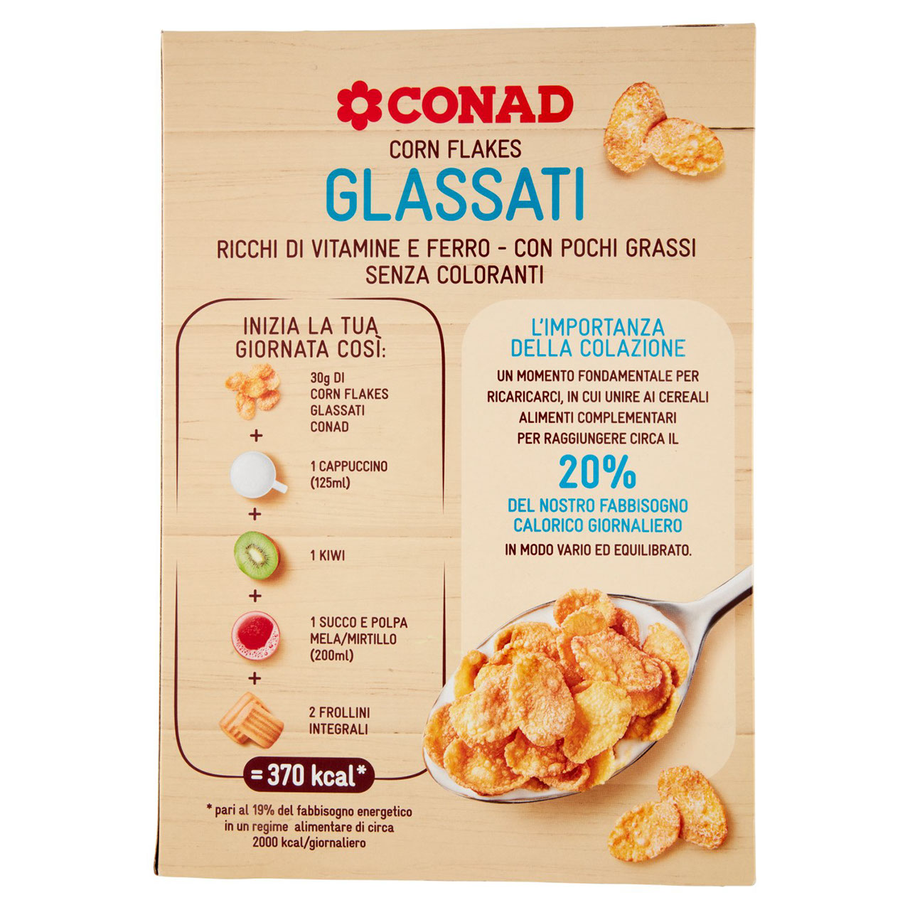 Corn Flakes Glassati 375 g Conad