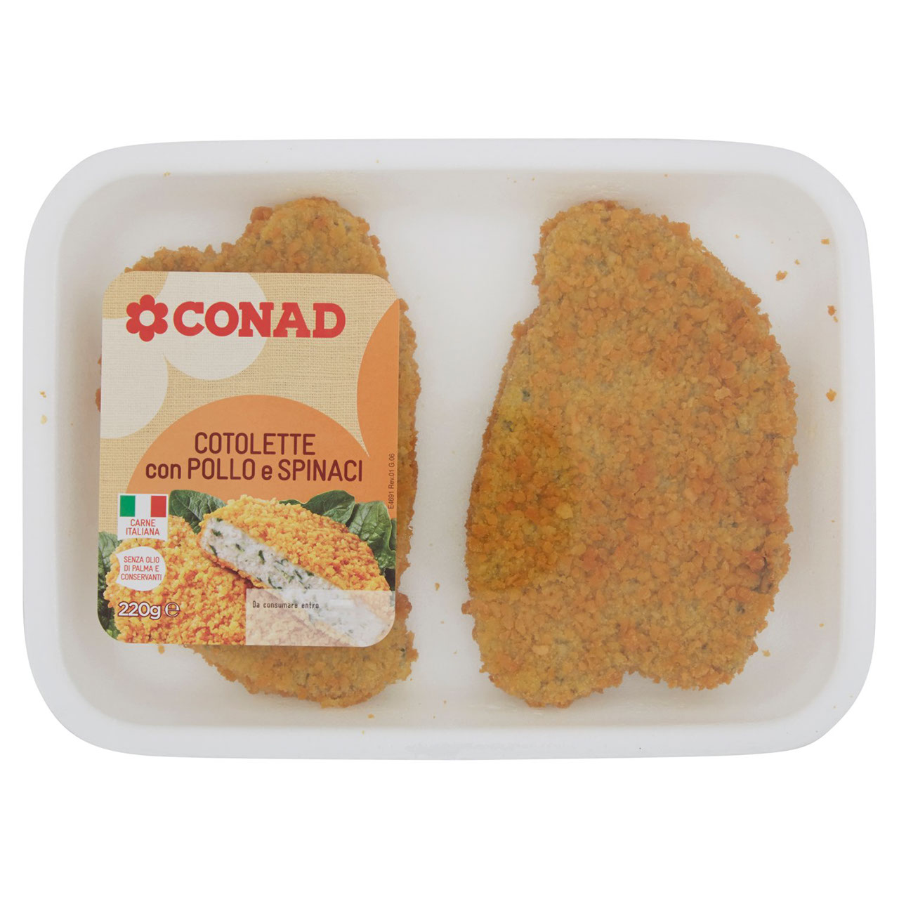 Cotolette con Pollo e Spinaci 220 g Conad online