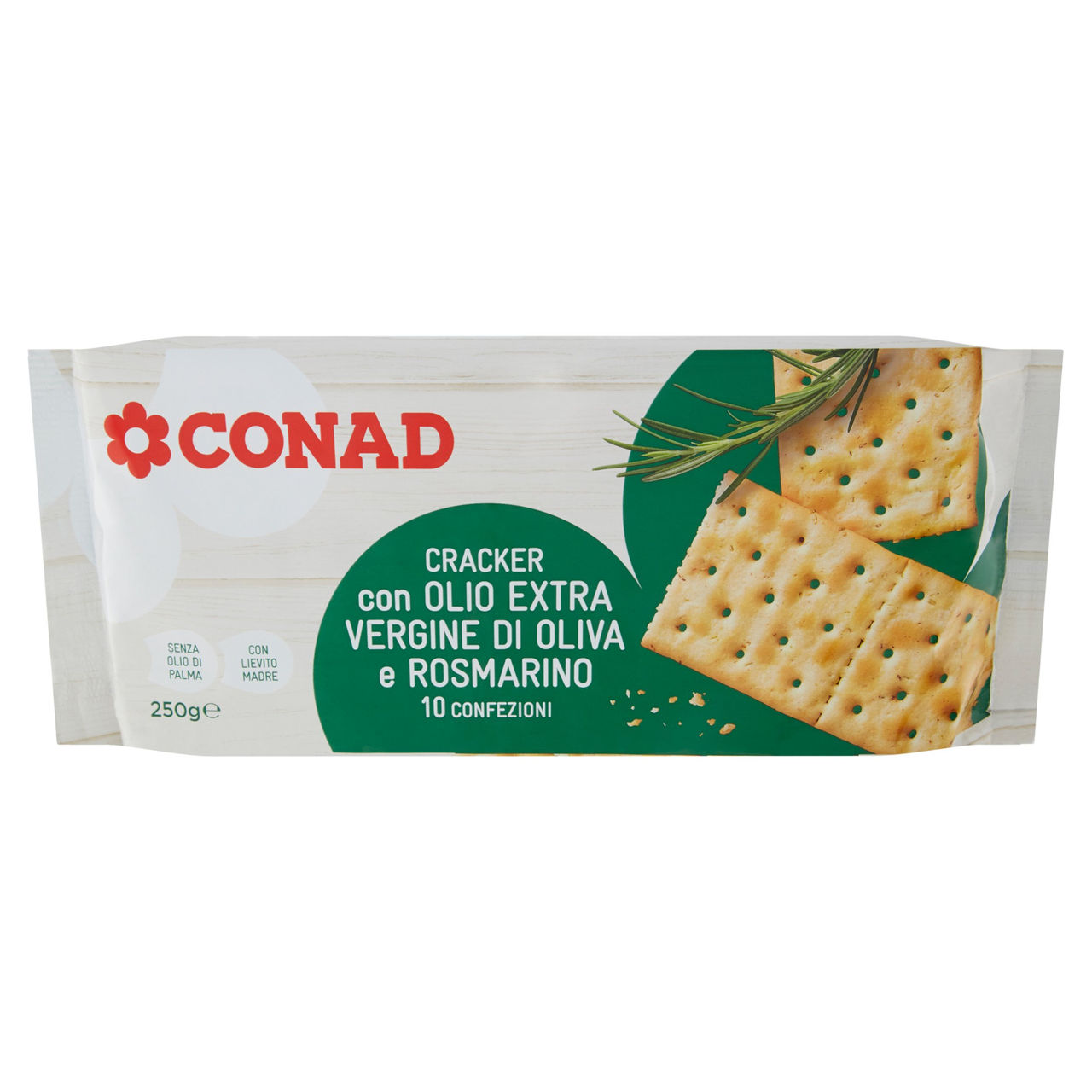 Crackers con olio EVO e rosmarino 250 g Conad