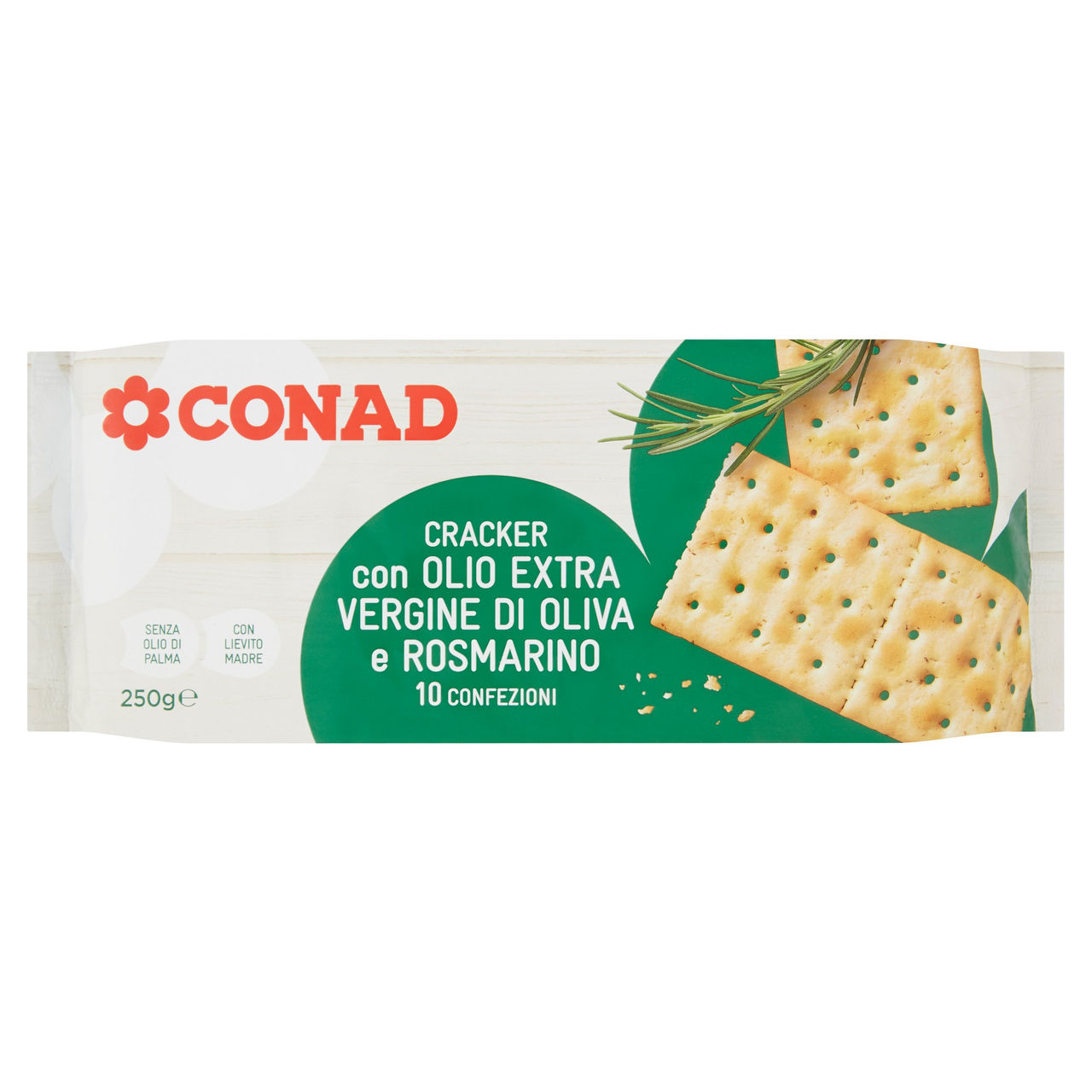 Crackers con olio EVO e rosmarino 250 g Conad