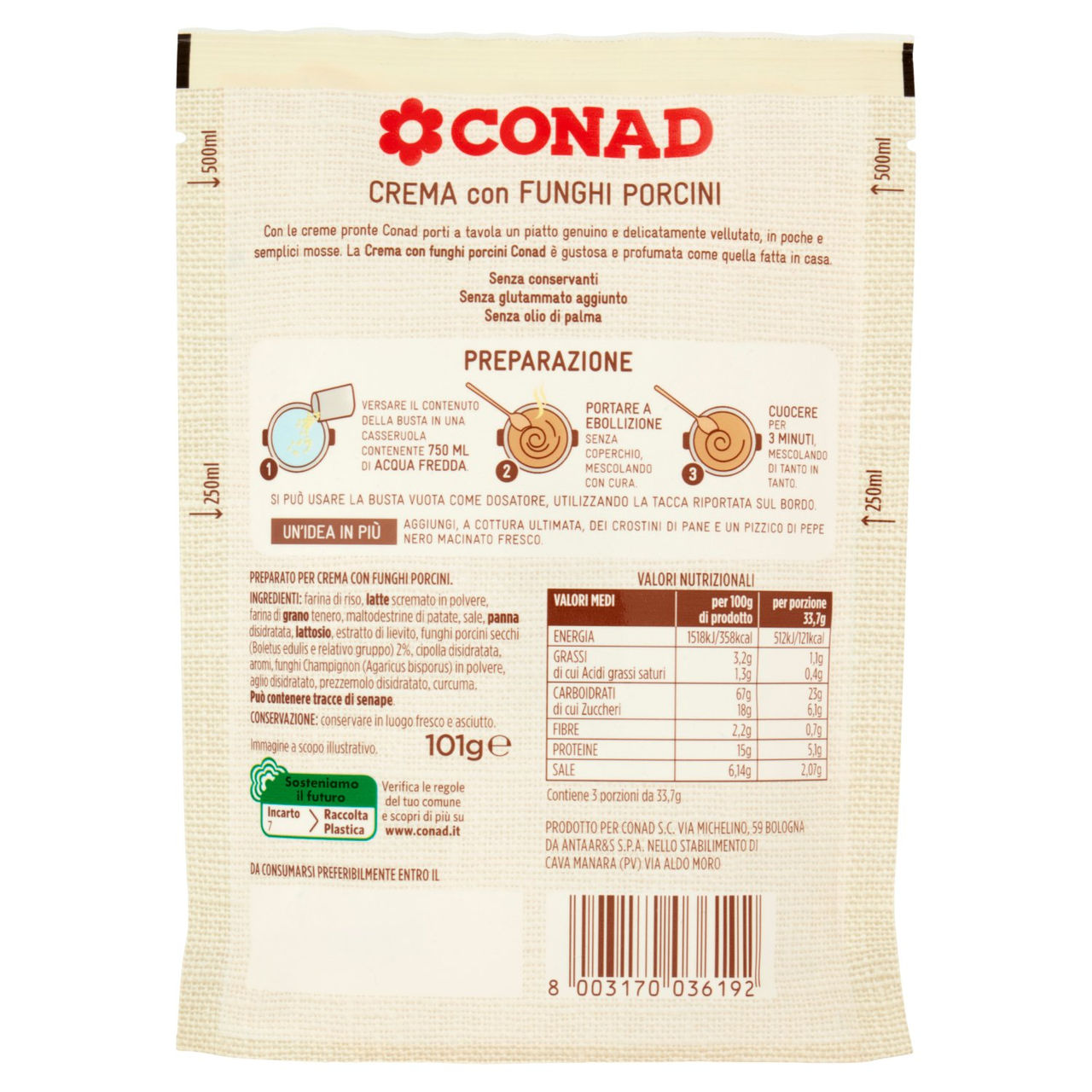 Crema con Funghi Porcini 101 g Conad online