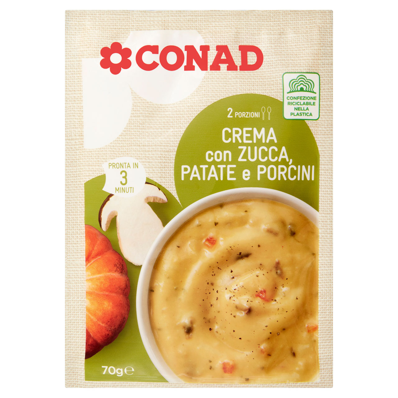 Crema con Zucca, Patate e Porcini 70 g Conad