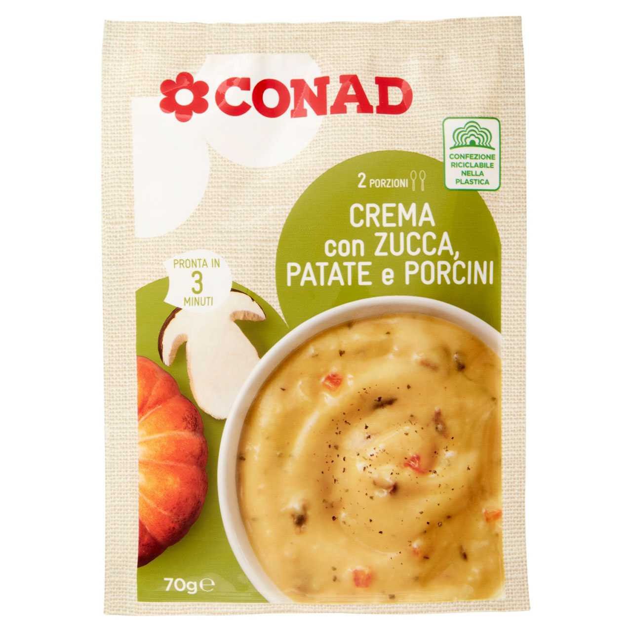 Crema con Zucca, Patate e Porcini 70 g Conad