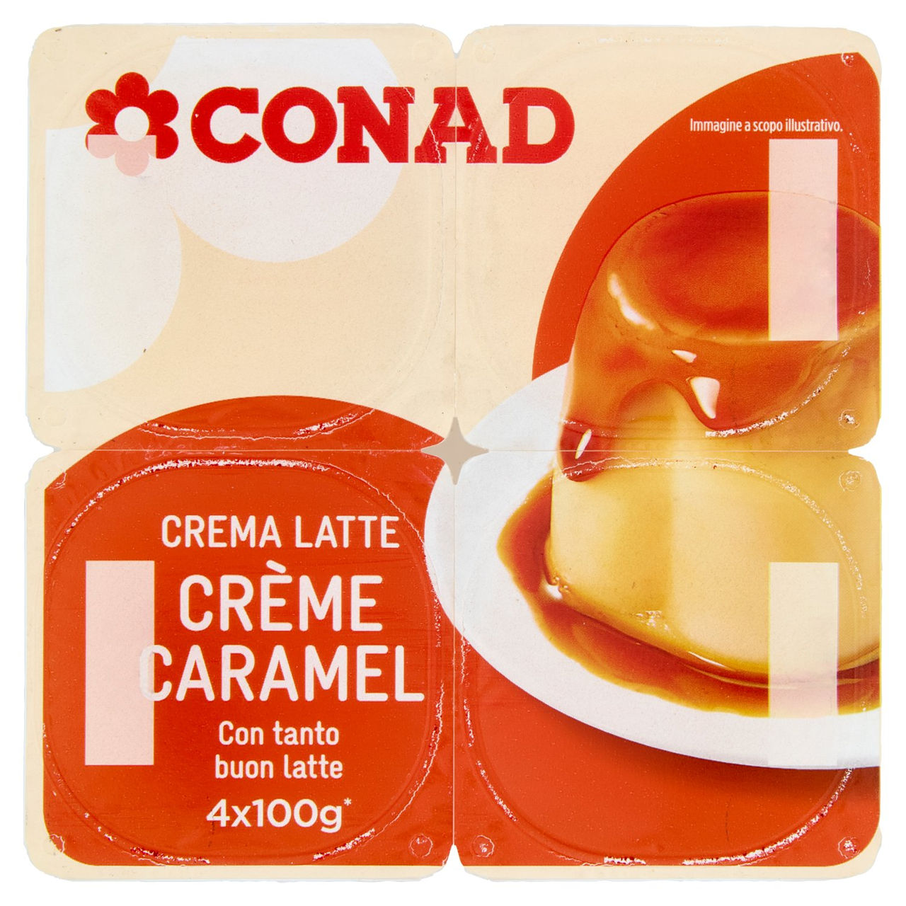 CremaLatte Crème Caramel 4 x 100 g Conad