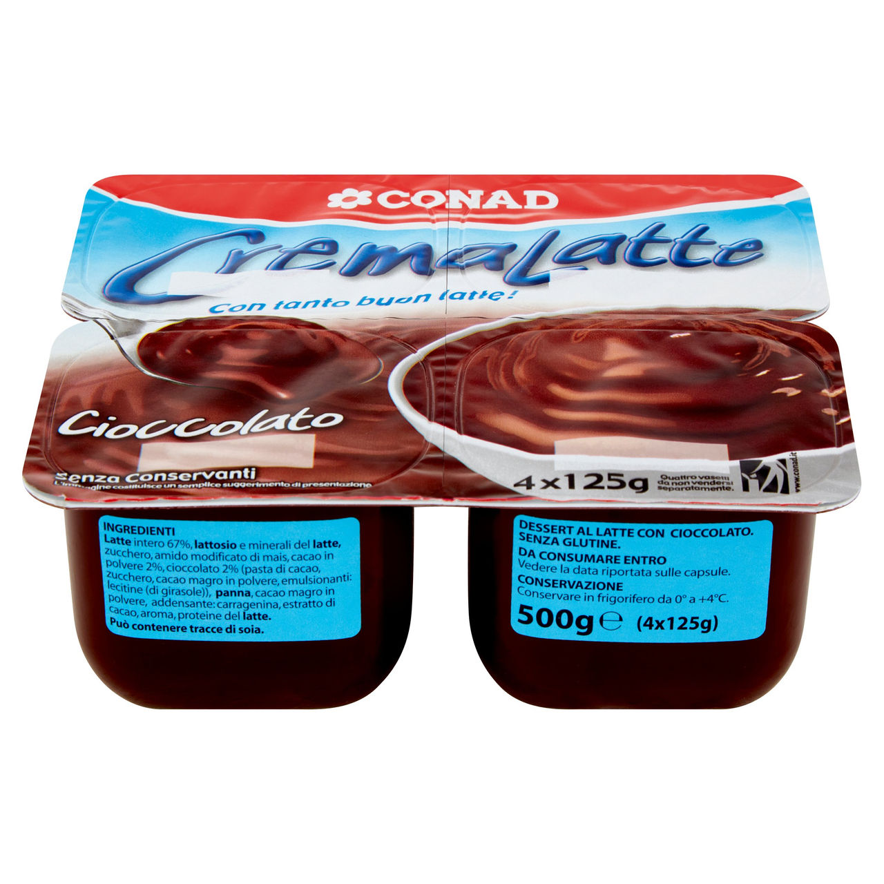 CremaLatte Cioccolato 4 x 125 g Conad