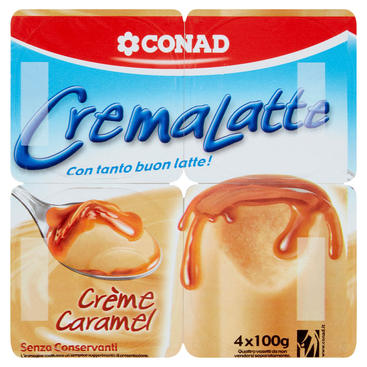 CremaLatte Crème Caramel 4 x 100 g Conad