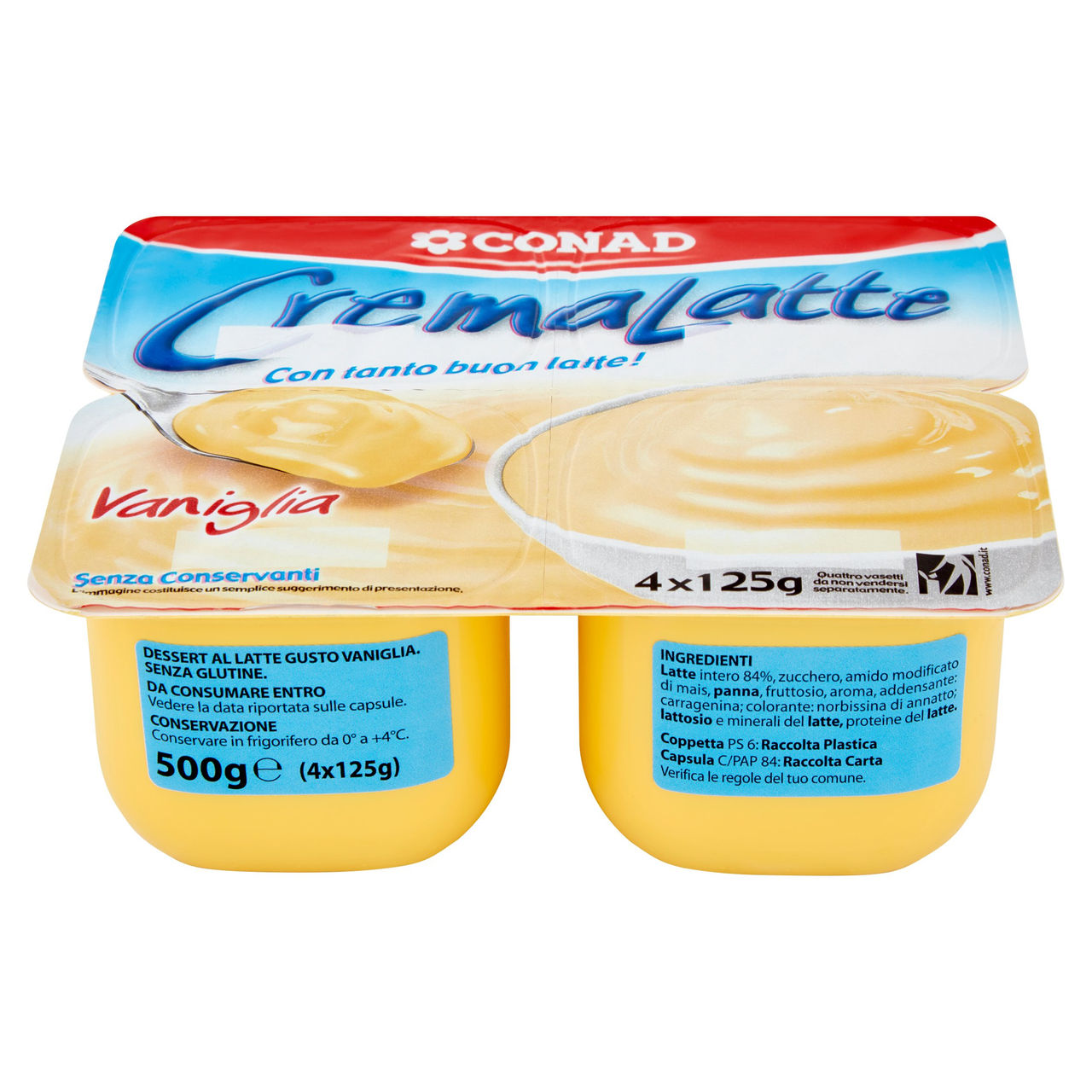 CremaLatte Vaniglia 4 x 125 g Conad