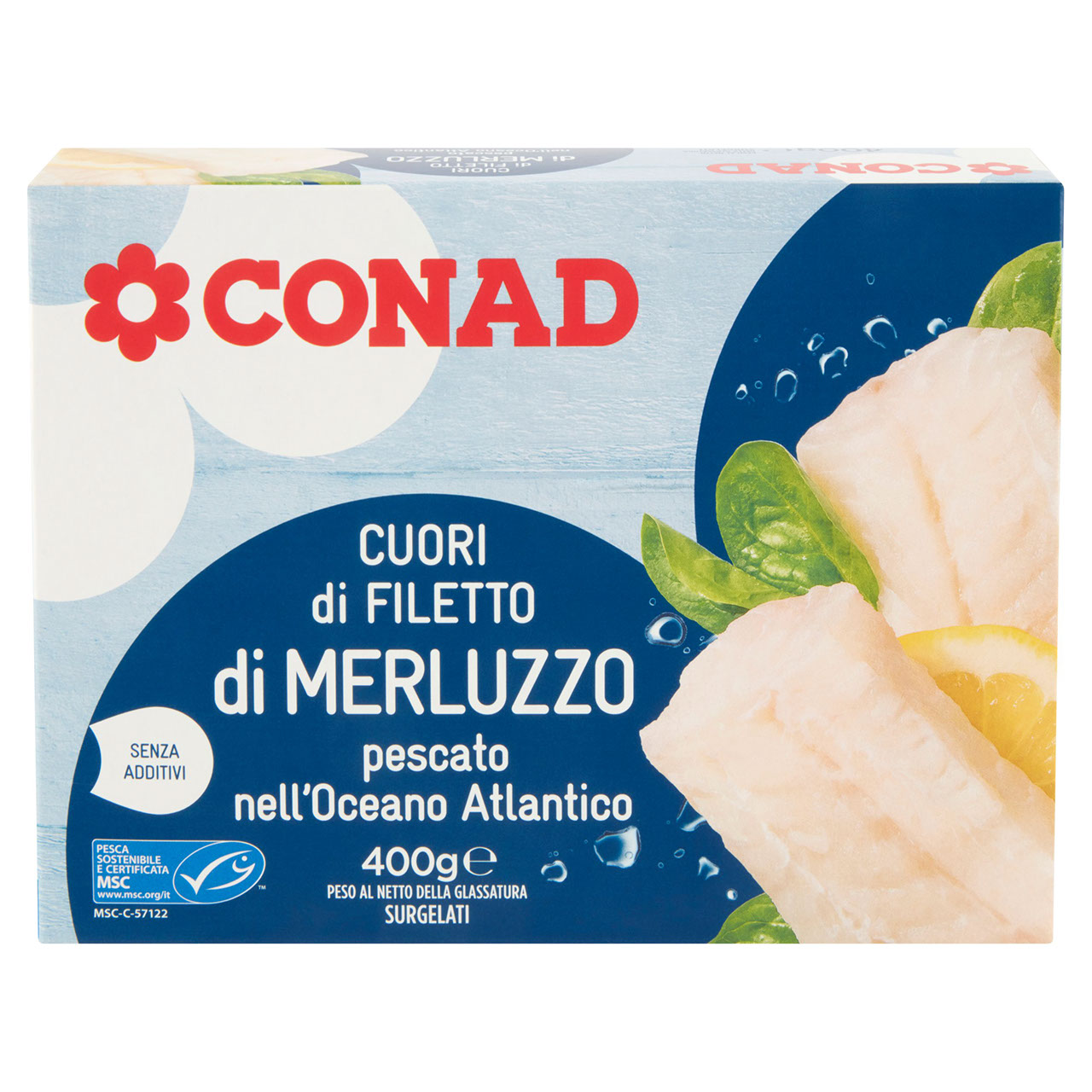 Filetto di Merluzzo Surgelato 400 g Conad