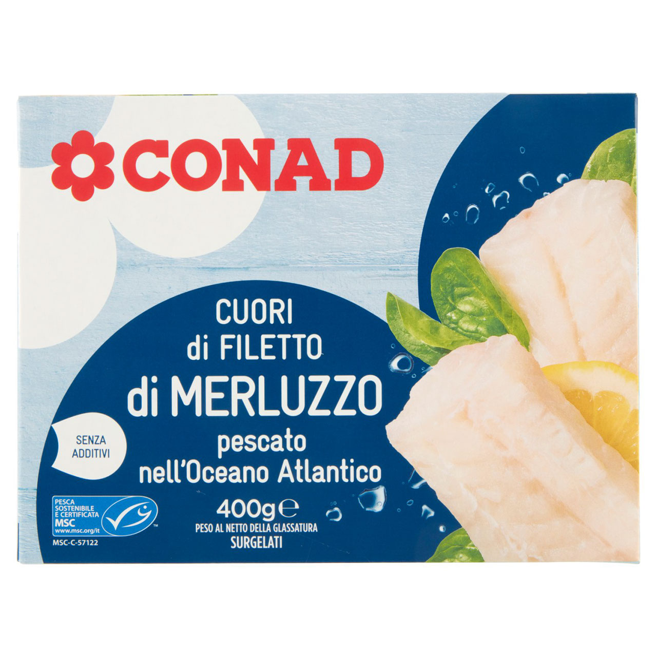 Filetto di Merluzzo Surgelato 400 g Conad