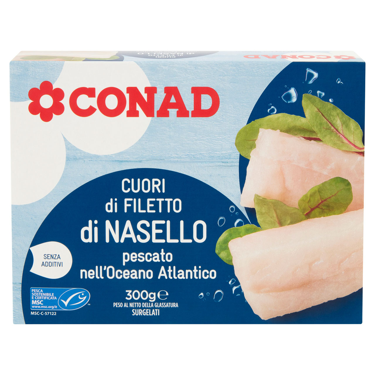 Cuori di Filetto di Nasello Surgelati 300 g Conad