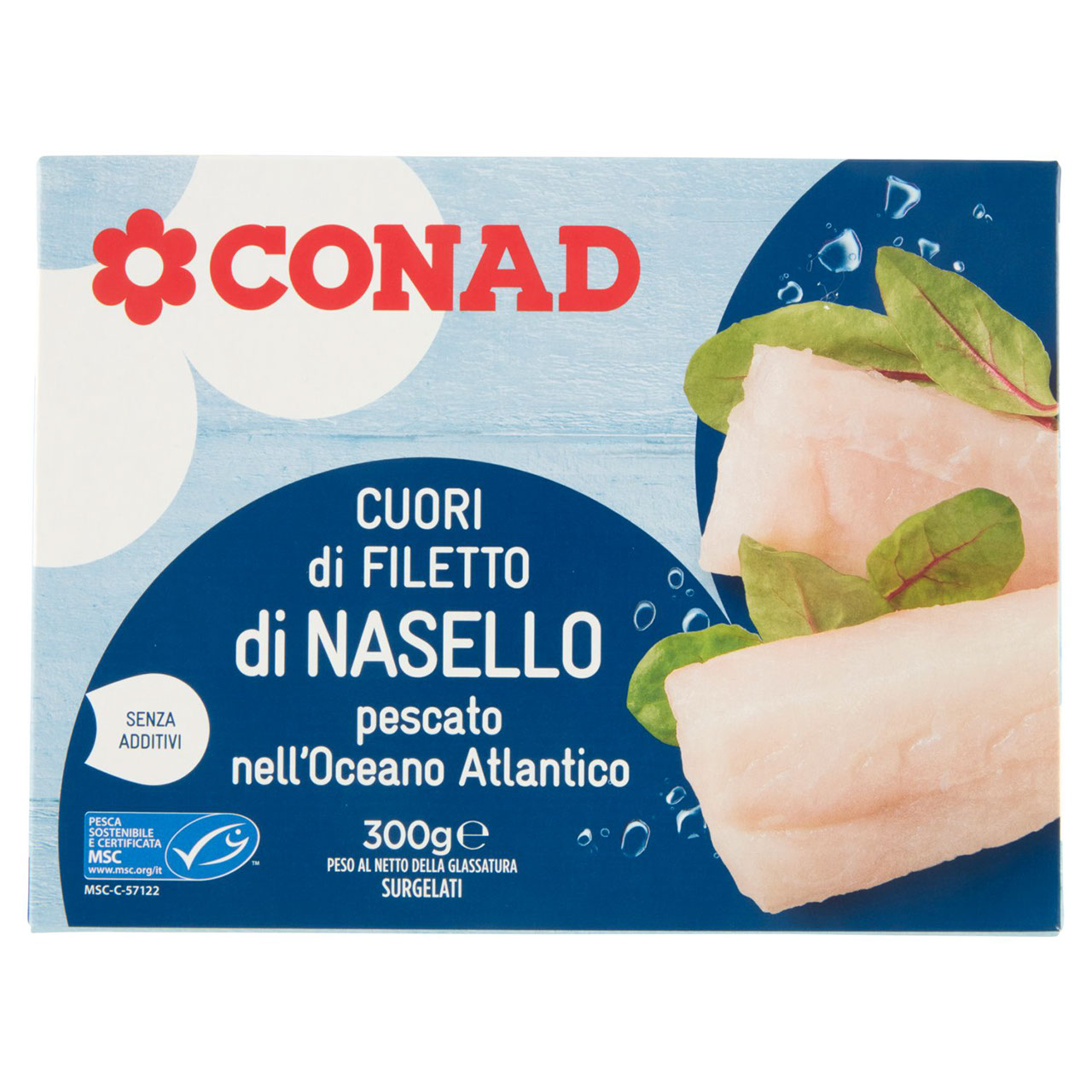 Cuori di Filetto di Nasello Surgelati 300 g Conad