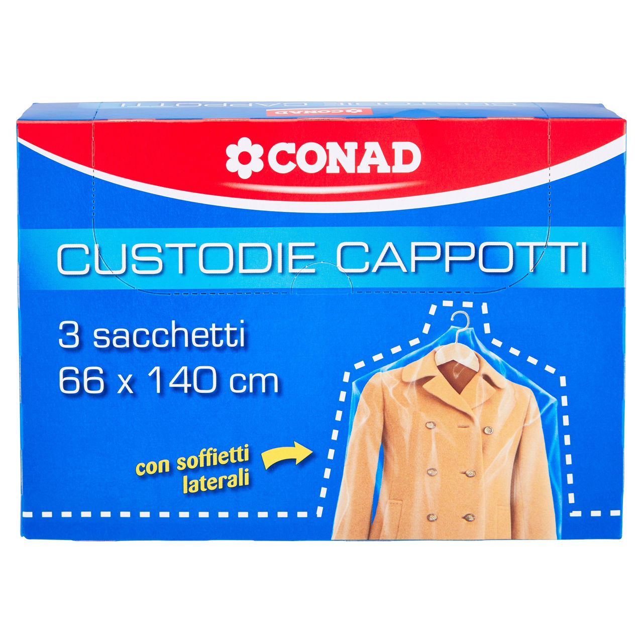 CONAD Custodie Cappotti con Soffietti Laterali 66x140 cm 3 pz
