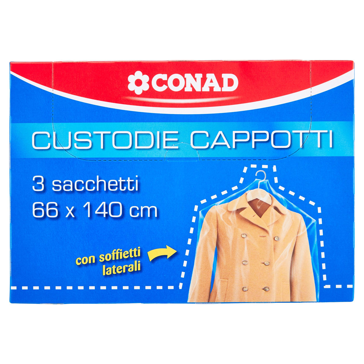 CONAD Custodie Cappotti con Soffietti Laterali 66x140 cm 3 pz
